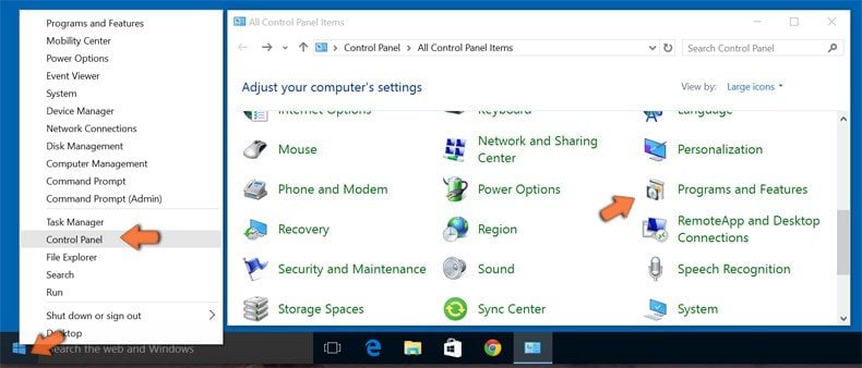 Truy cập các chương trình và tính năng (gỡ cài đặt) trong Windows 8