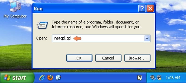 Đặt lại cài đặt Internet Explorer vào mặc định trên Windows XP
