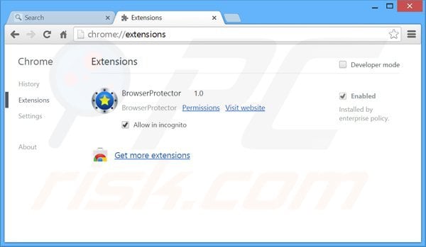 Xóa tiện ích mở rộng Google Chrome của search.safefinder.com