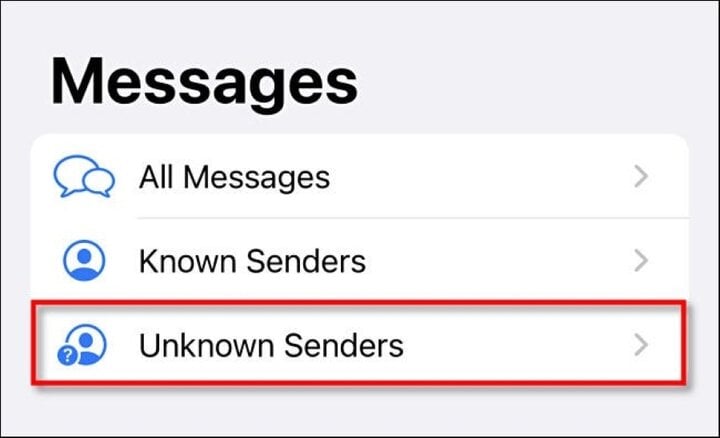 Cách ẩn tin nhắn spam từ người lạ trên iPhone - Ảnh 3.