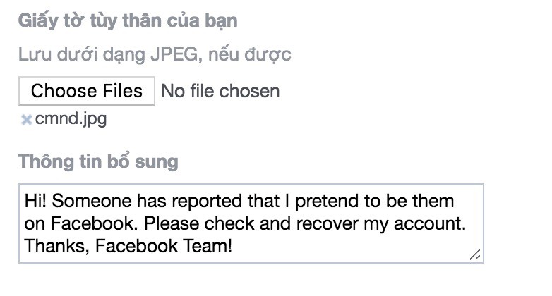 Cách 3: Lấy lại tài khoản Facebook không cần mã xác nhận bằng CMND