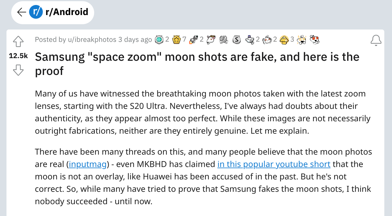 Nhìn từ khả năng “Space Zoom” chụp trăng của Galaxy S23 Ultra, câu chuyện thật - giả giữa AI và nhiếp ảnh - Ảnh 2.